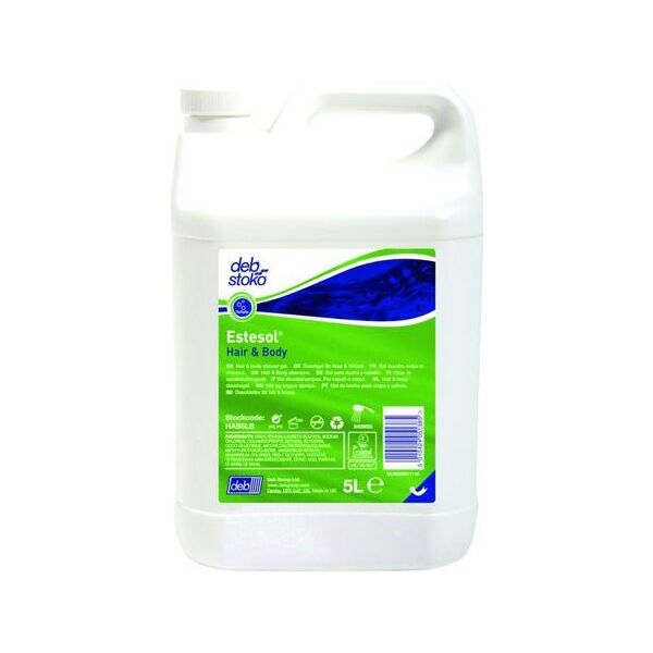 debstoko gel douche estesol hair body bidon 5 litres