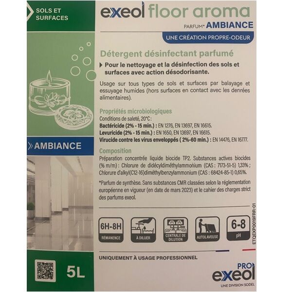 etiquette biocide exeol aroma ambiance 5 litres