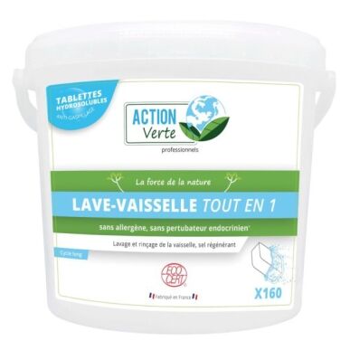 pastille lave vaisselle cycle long tout en 1 seau de 160 pastiles