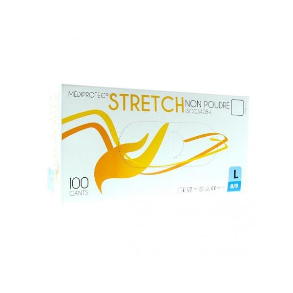 mediprotec gants stretch non poudres boite 100 taille L