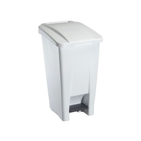 poubelle alimentaire 60 litres mobile pedale blanche