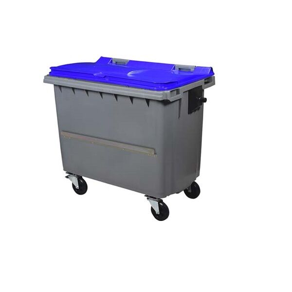 conteneur à déchet 660 l 4 roues gris bleu