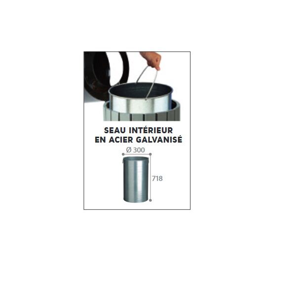 seau interieur poubelle zeno etik 60 litres