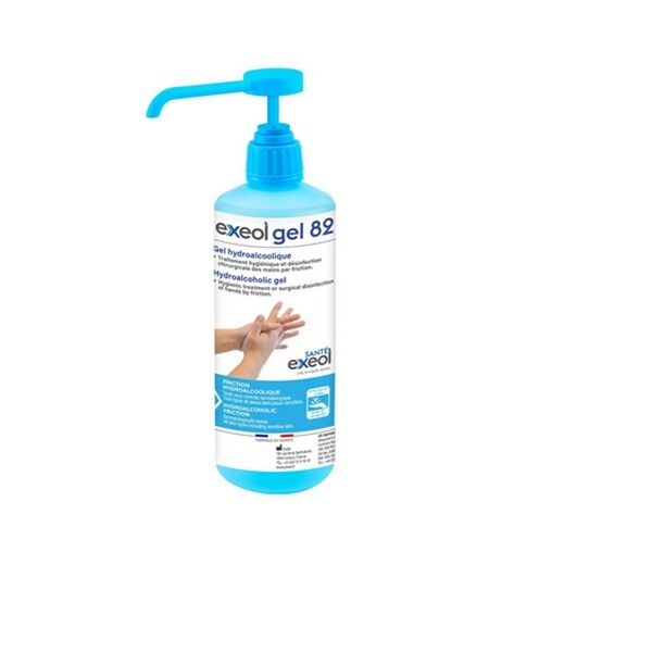 gel hydroalcoolique exeol 82 en 500 ml