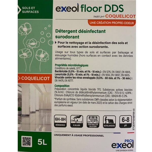 etiquette dds exeol floor coquelicot 5 litres