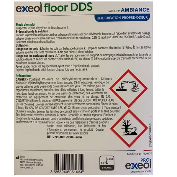 etiquette verso biocide exeol dds ambiance