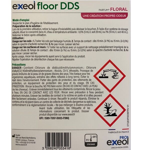 etiquette verso exeol floor dds floral