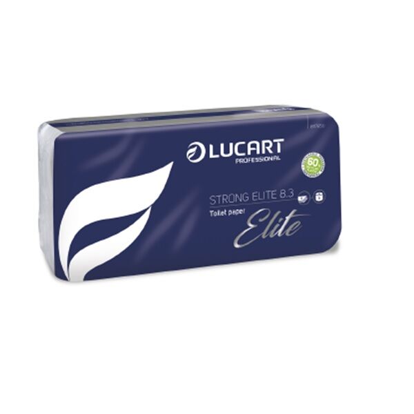 Papier toilette 3 plis Lucart Strong Elite 8.3 Lot de 8 rouleaux