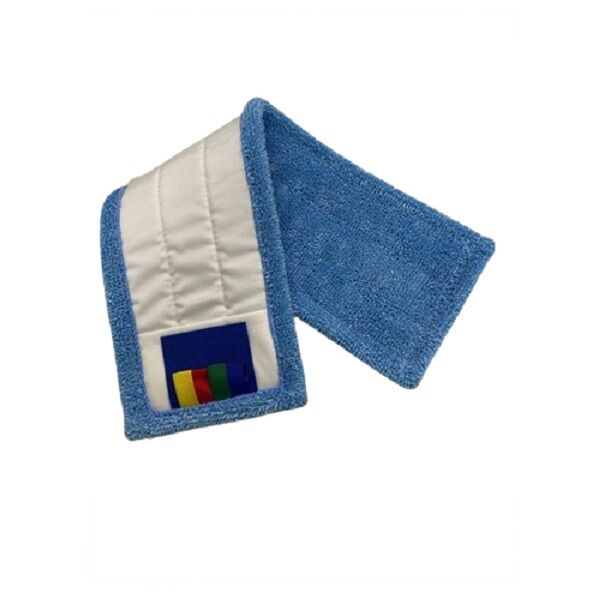 frange microfibre bleue micro plus languettes et poches 50 cm