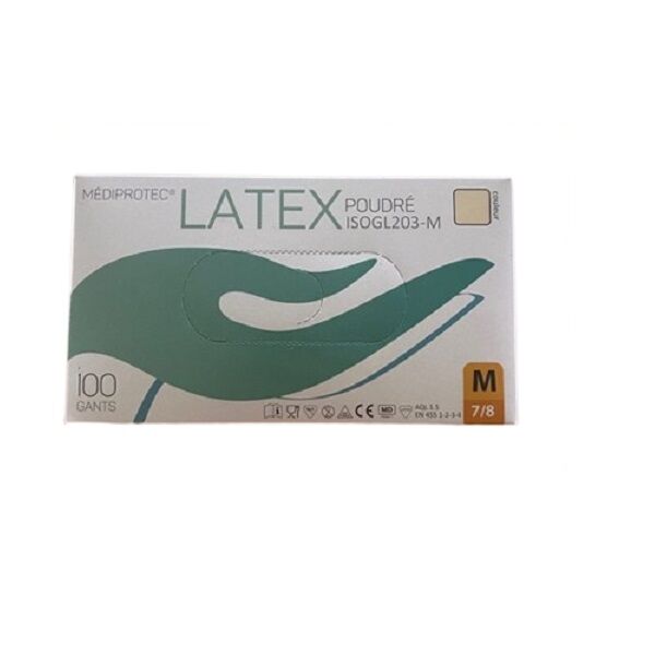 gant latex micropoudre mediprotec moyen boite de 100
