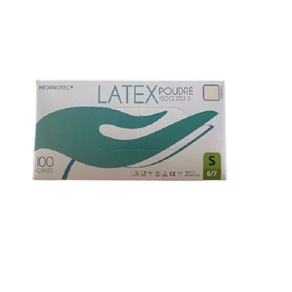 gant latex micropoudre mediprotec petit boite de 100