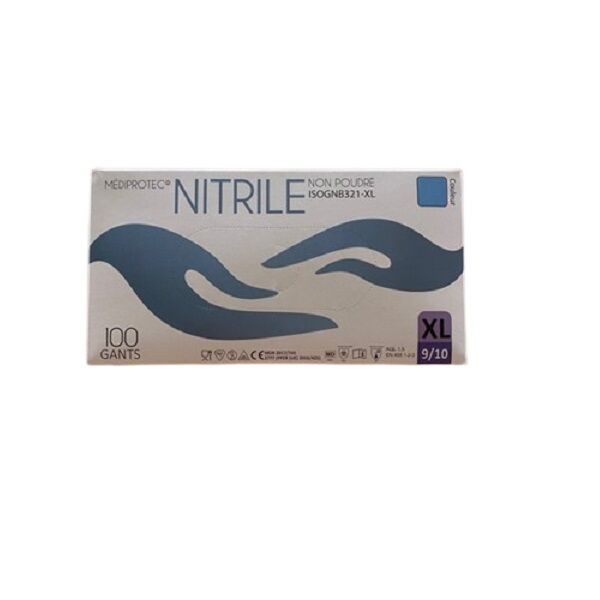 gant nitrile bleu non poudre extra large medical