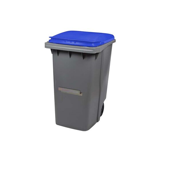 conteneur roulant 340 litres gris bleu