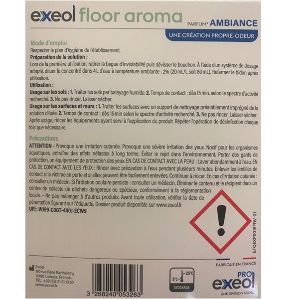 etiquette verso biocide aroma ambiance 5 litres