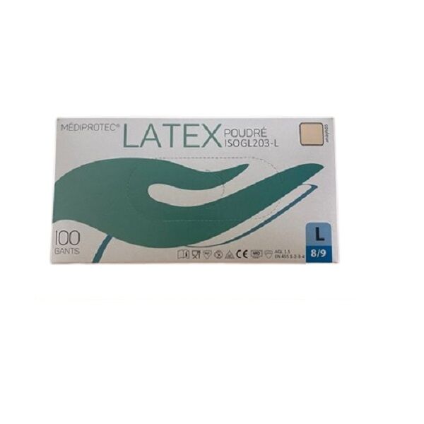 gant latex micropoudre mediprotec large boite 100
