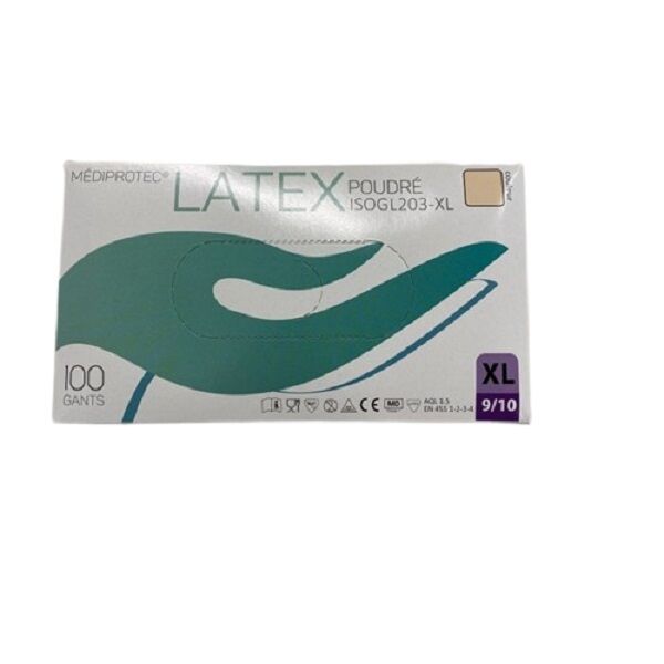 mediprotec gant latex non poudre taille xl