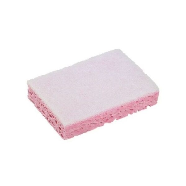 spontex eponge grattante surface fragile blanche rose