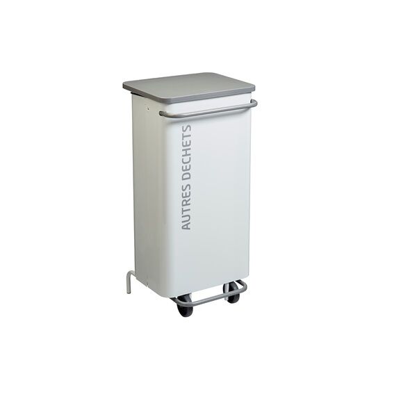 poubelle de tri nomade autres dechets blanche 110 litres