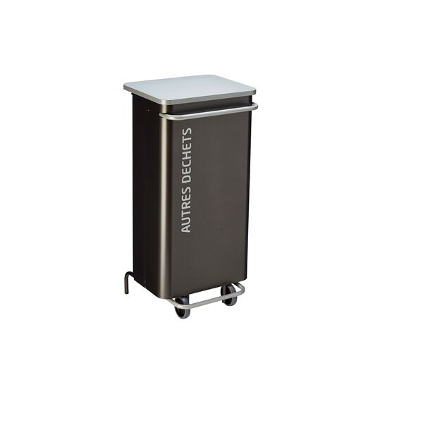 poubelle de tri mobile grise autres déchets 110 litres