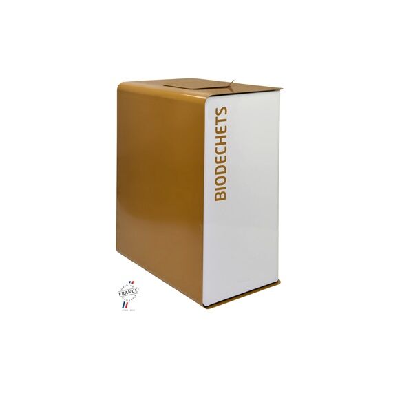 poubelle biodechets cubrati marron blanc rossignol