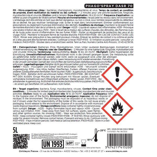 etiquette verso biocide phago spray dasr