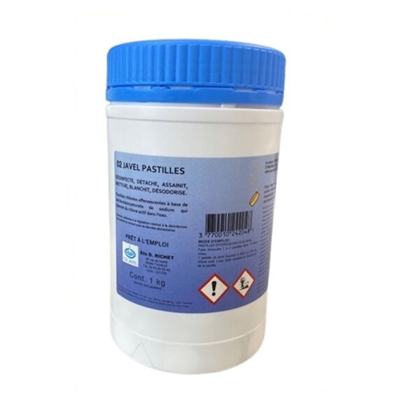 pastille javel effervescente pot de 1 kg