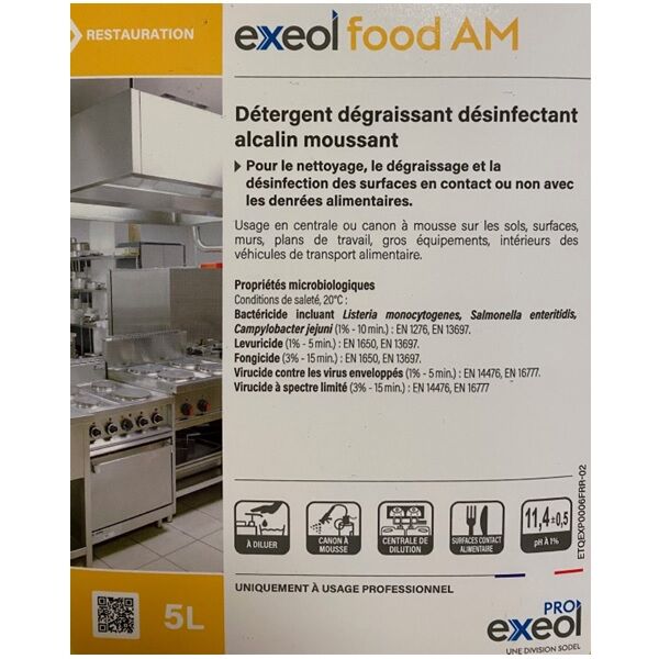 etiquette recto biocide exeol food am 5 litres