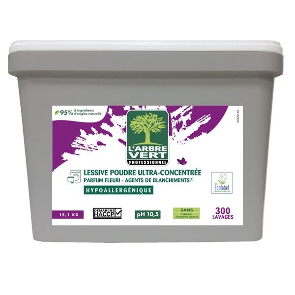 lessive poudre concentree ecolabel arbre vert 15 kg