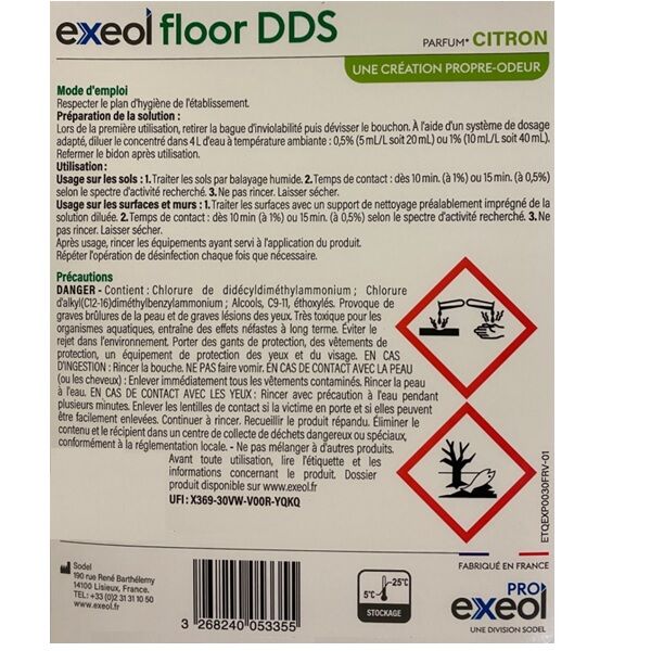 etiquette verso exeol floor dds citron