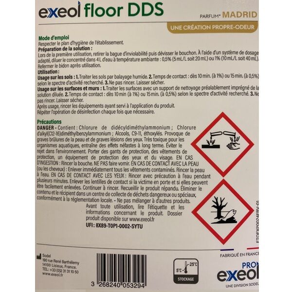 etiquette verso exeol dds floor madrid