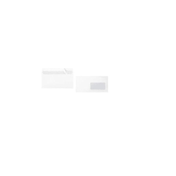Boîte de 500 enveloppes blanches DL avec fenêtre