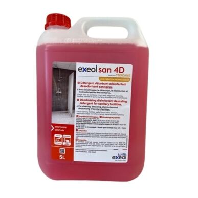 bidon 5 litres exeol san 4D detergent detartrant desinfectant desodorisant sanitaires