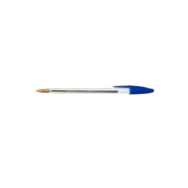 Stylo BIC bille bleu cristal transparent