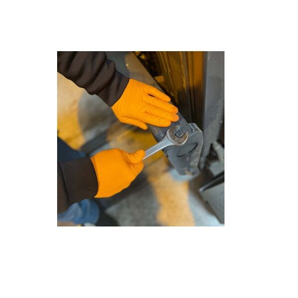 gant en nitrile mecanique orange