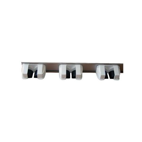 accroche balai 3 supports rail inox 50 cm