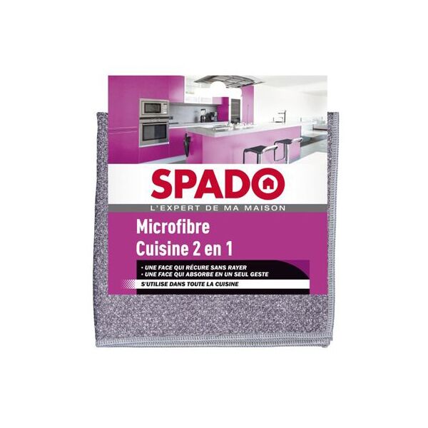 spado lavette microfibre cuisine 2 en 1 38x38 cm
